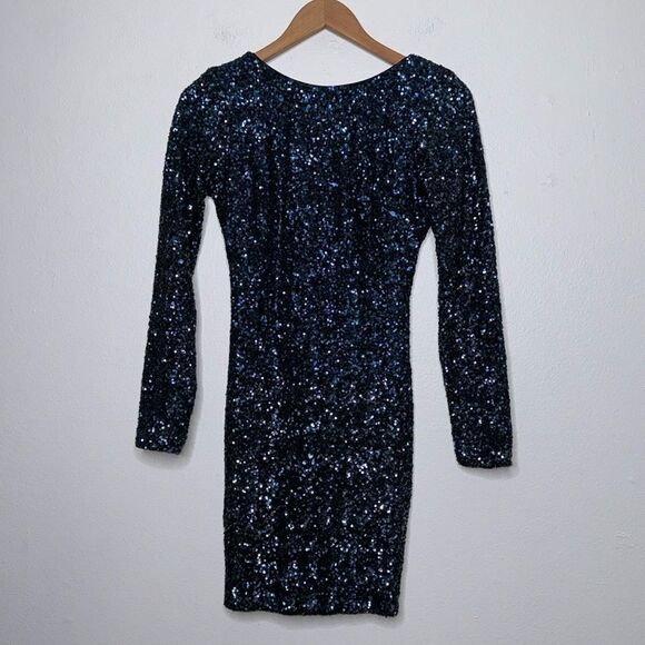 Dress the Population Sequined Deep Back Dress Size Small - Picture 1 of 8